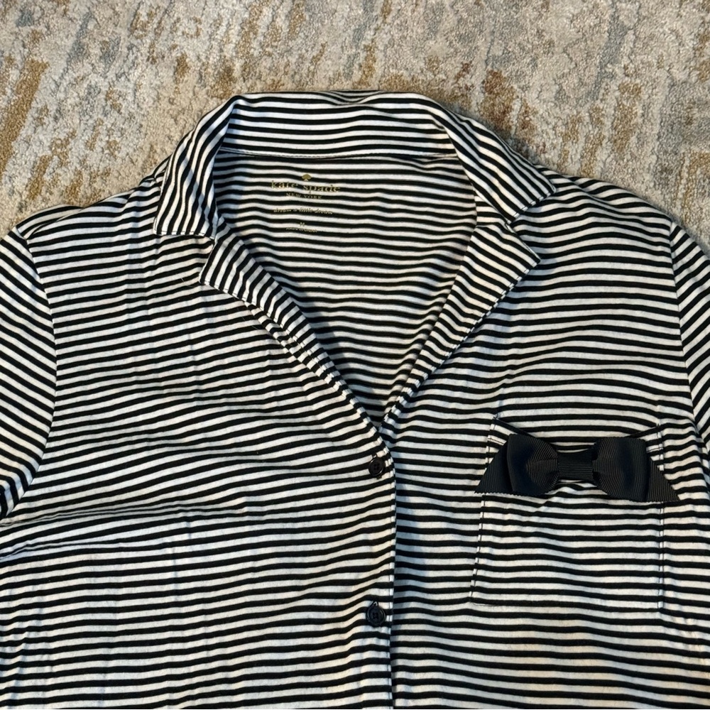 Kate Spade striped pajama top-size small - Picture 2 of 5